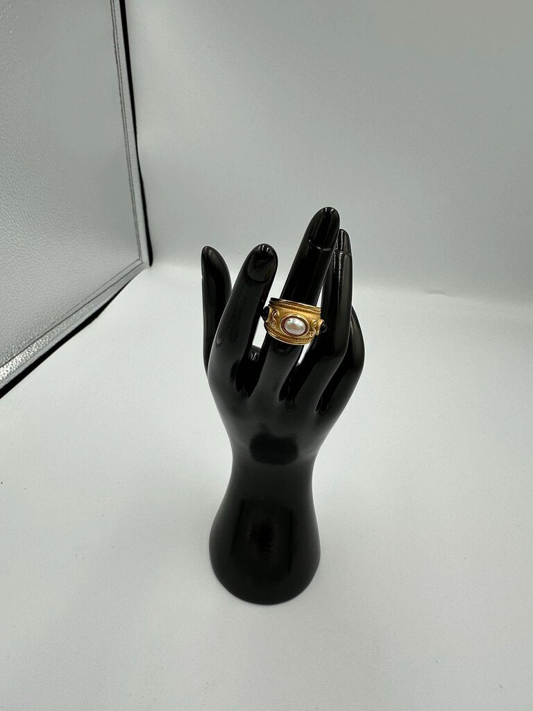 Vintage Multi-Stone Wide Band Ring Size 5