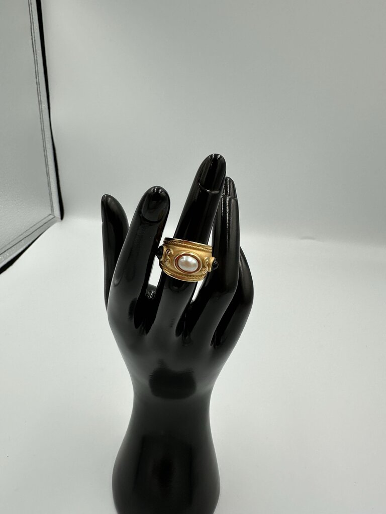 Vintage Multi-Stone Wide Band Ring Size 5