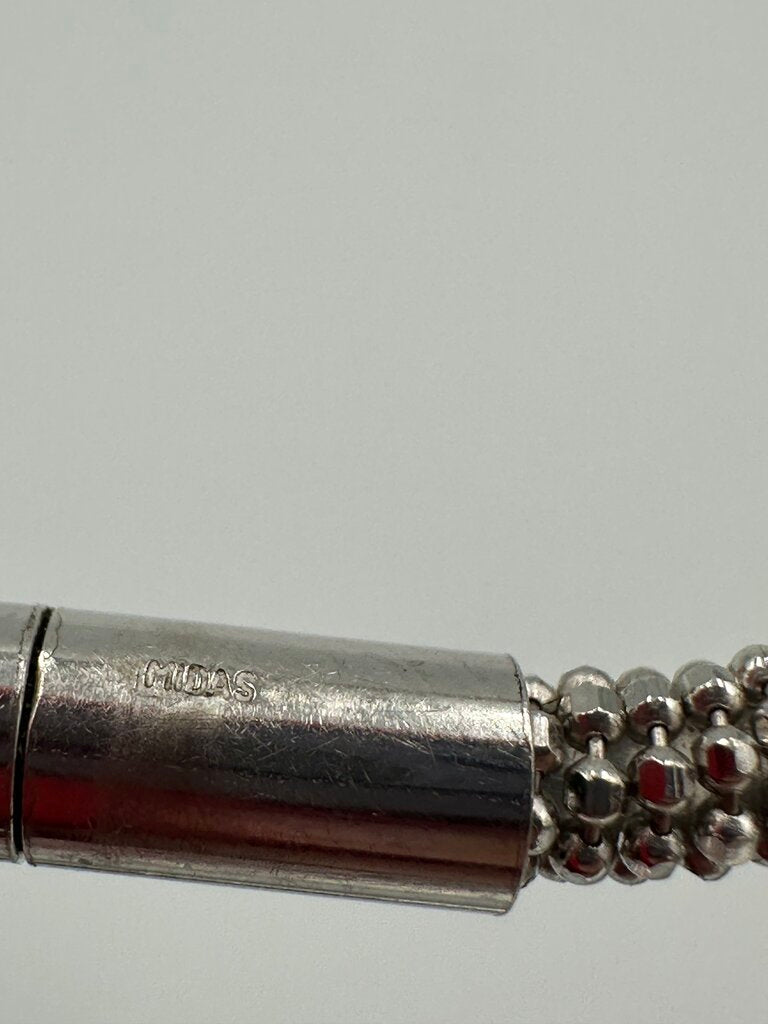 Italian Sterling Silver Pave Bar Mesh Bracelet