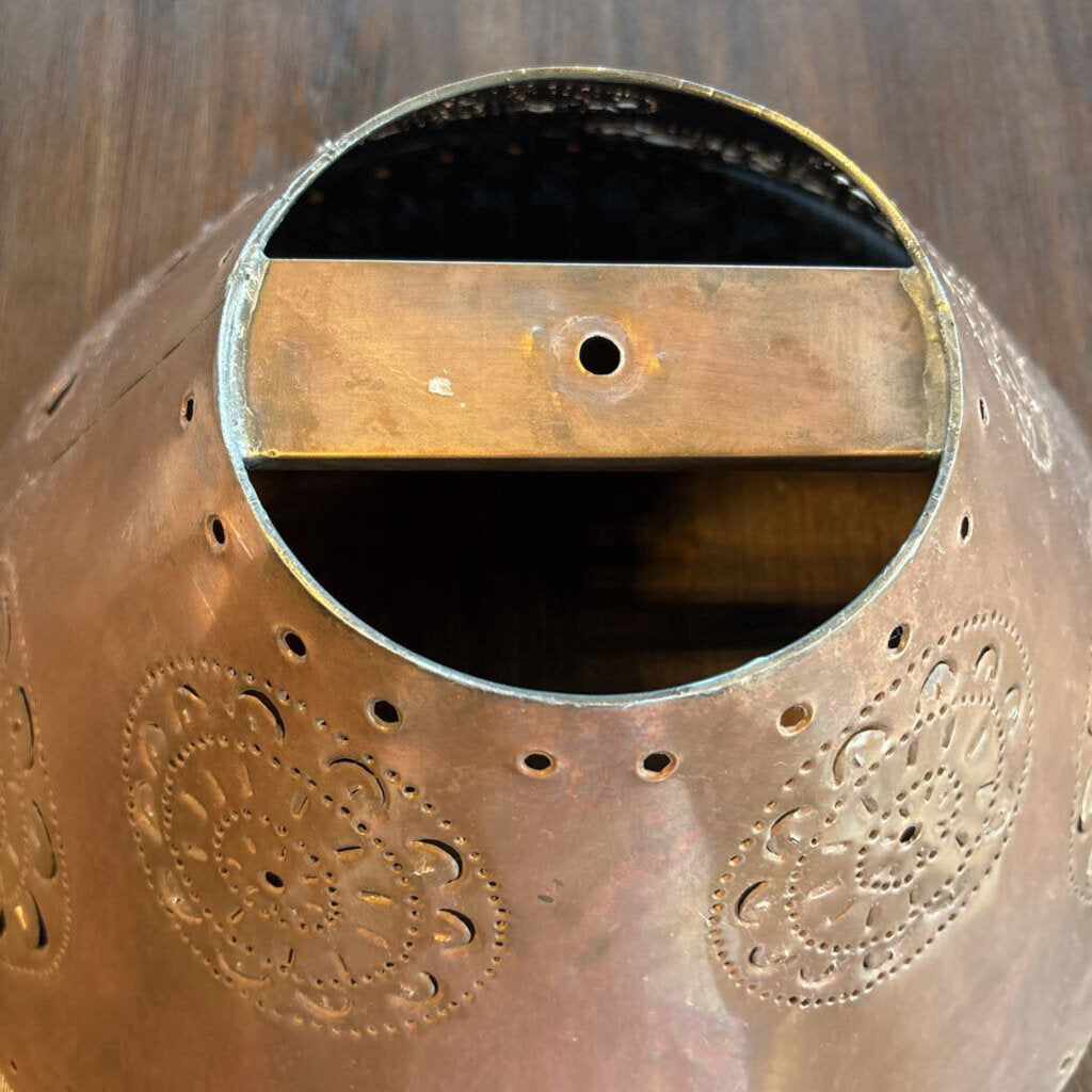 Copper Tin Floral Punched Lamp Shade- 21X11H