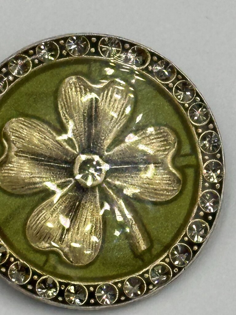 Catherine Popesco Enamel Shamrock Medallion Brooch
