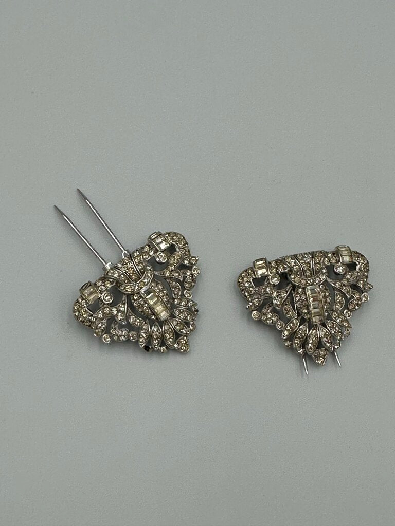 Art Deco Dual-Prong Fur Clips