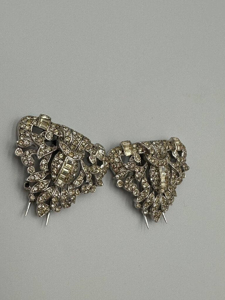 Art Deco Dual-Prong Fur Clips