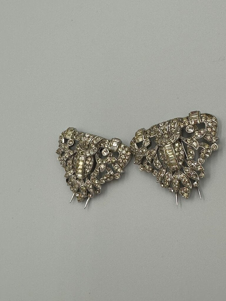 Art Deco Dual-Prong Fur Clips