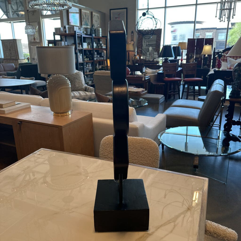 Wood & Metal Abstract Sculpture - 8.5X7.5X28