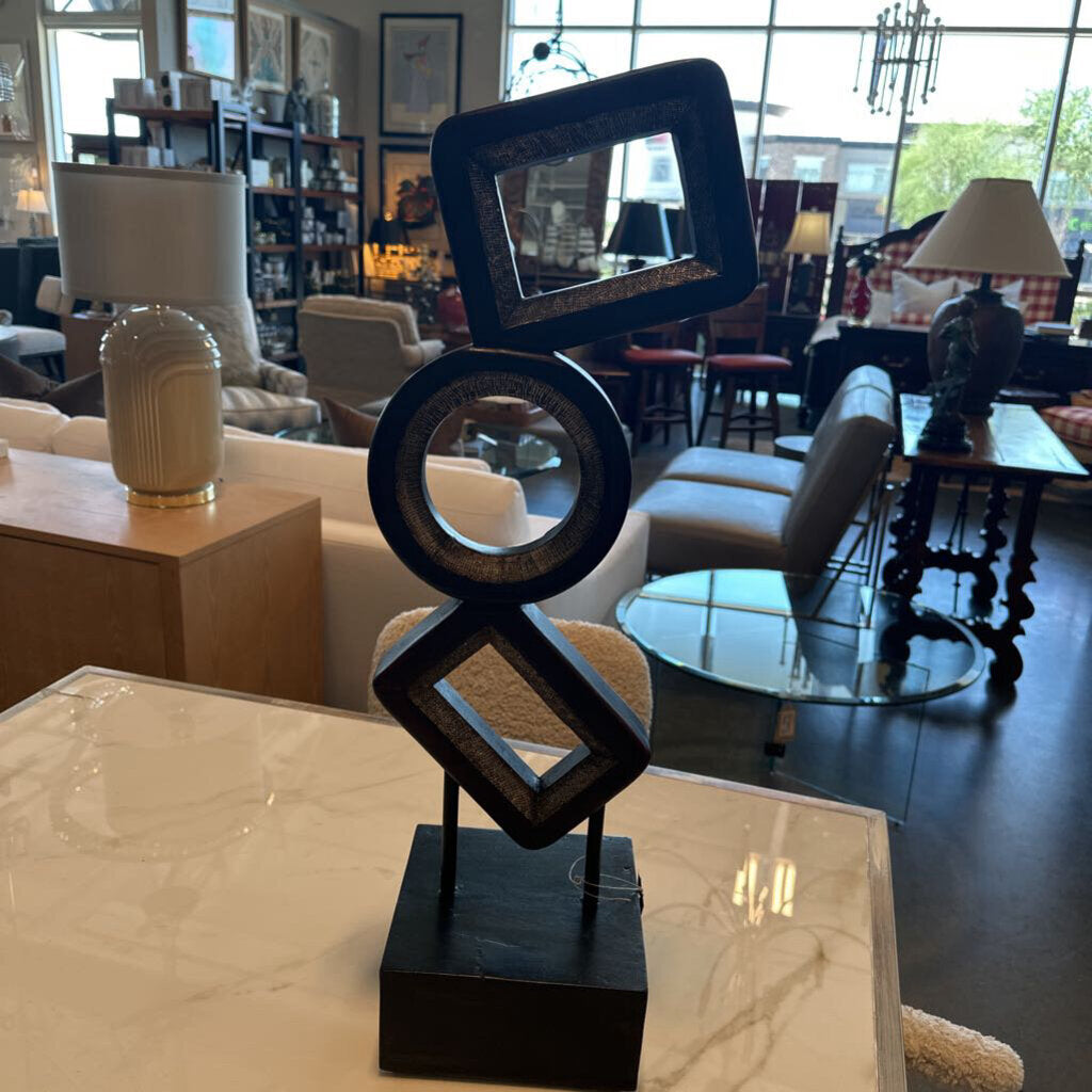 Wood & Metal Abstract Sculpture - 8.5X7.5X28