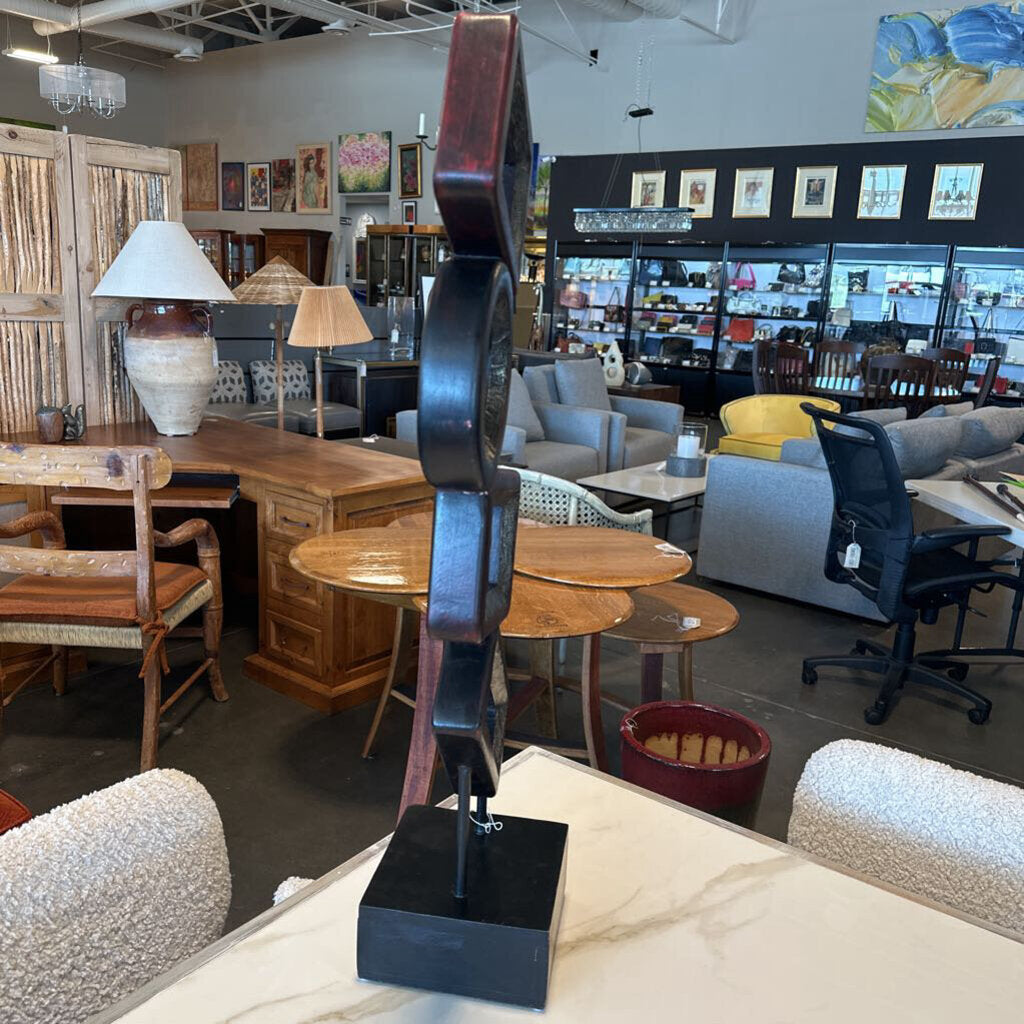Wood & Metal Abstract Sculpture - 11X7.5X34.5