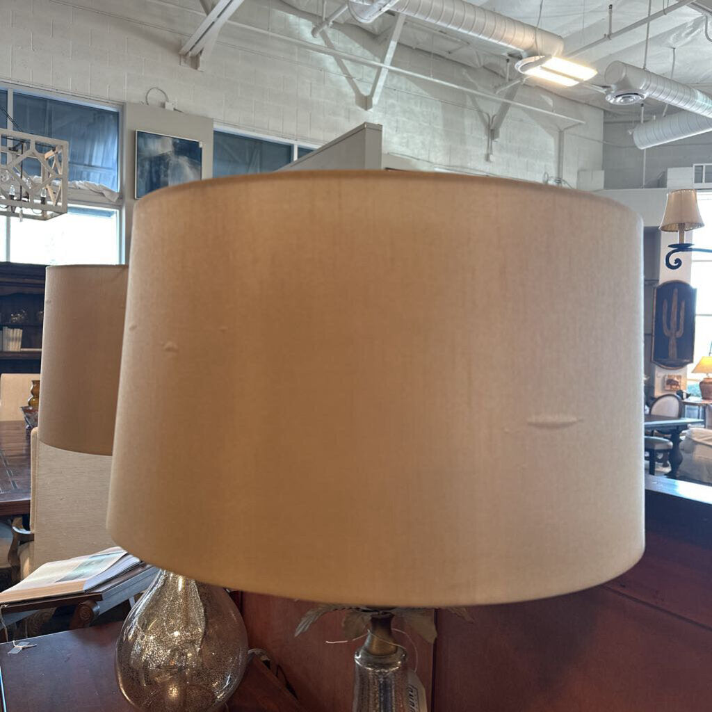 Mercury Glass Lamp W/ Gold Accents - 17X29.5 - Pair