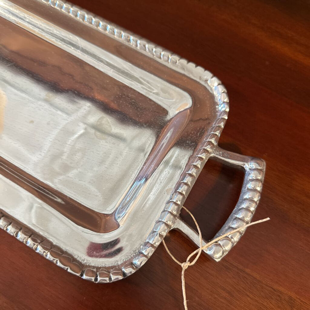 Holland Boone Polished Pewter Tray W/ Handes - 7X19.5X1