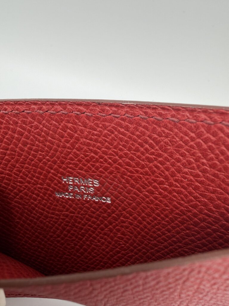 Hermes Red Leather Card Case