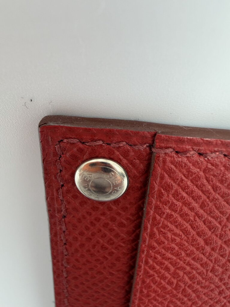 Hermes Red Leather Card Case