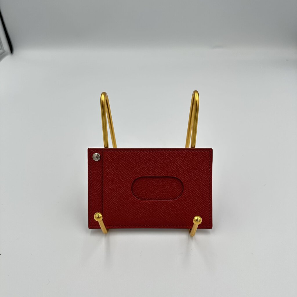 Hermes Red Leather Card Case