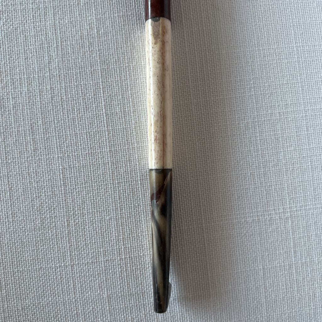 Hand Carved Hippo Head Cane W/ Bone- 2.75X36H