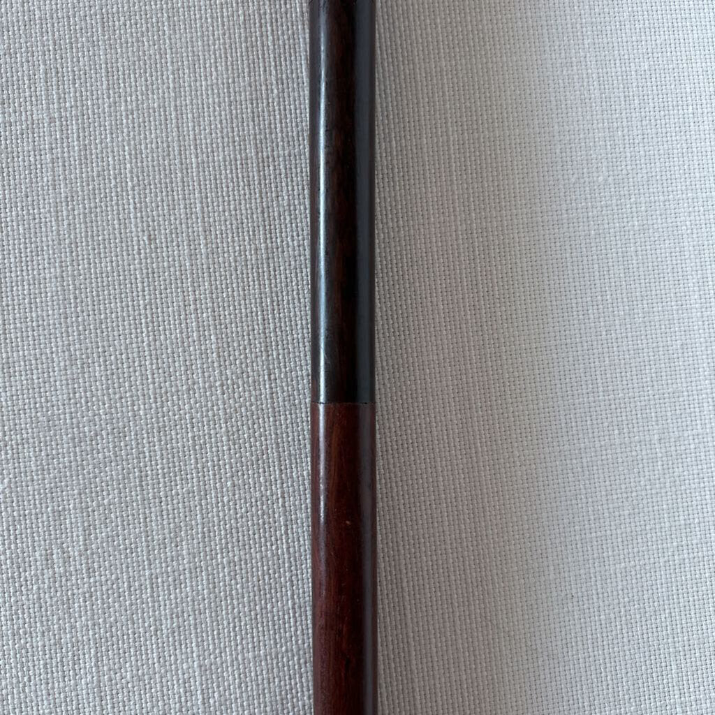 Hand Carved Hippo Head Cane W/ Bone- 2.75X36H
