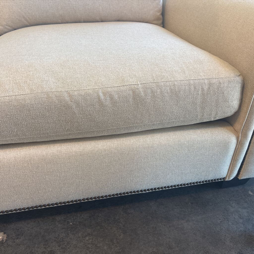 Bernhardt Cream Sectional W/ Nailhead- 143X112X36H- AS IS