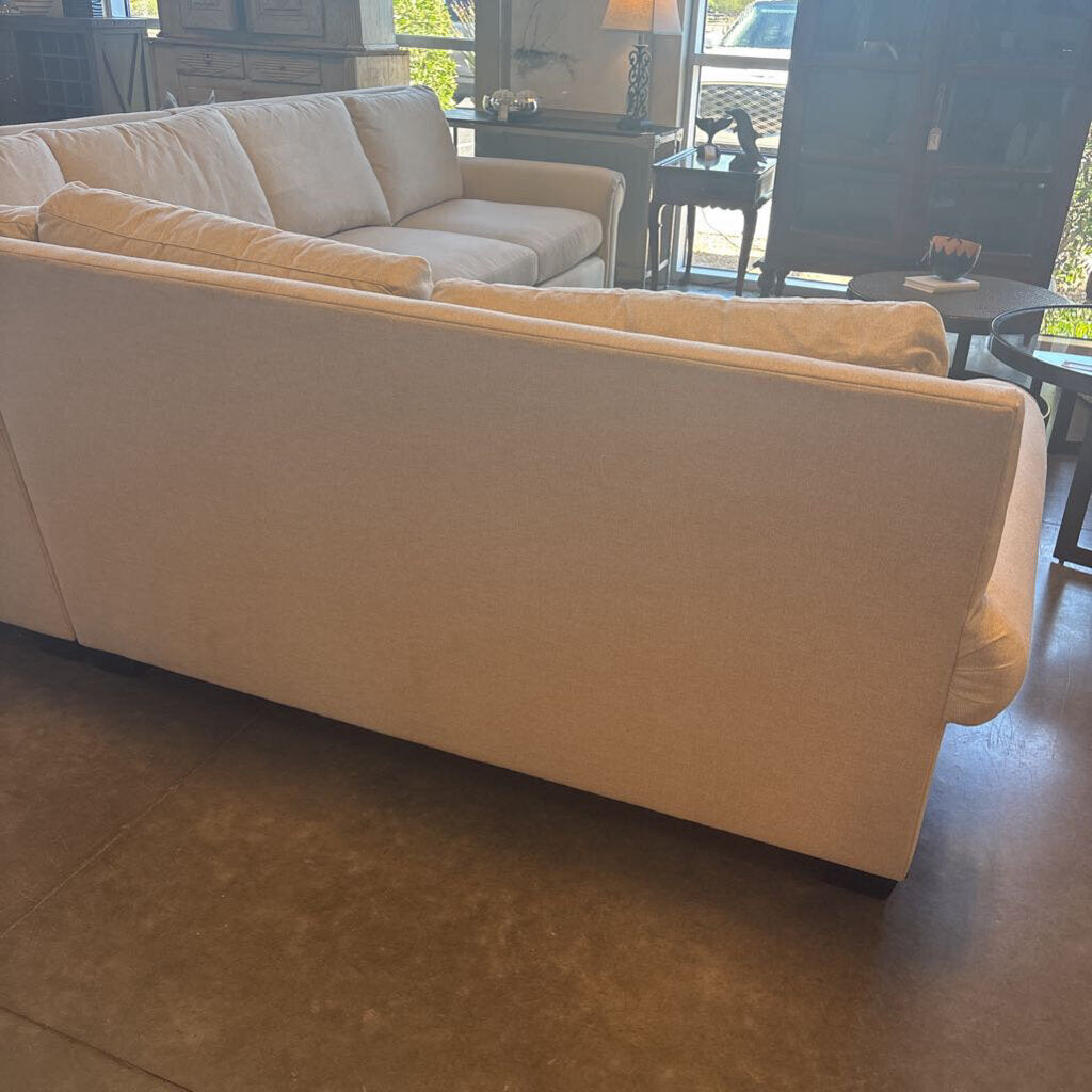 Bernhardt Cream Sectional W/ Nailhead- 143X112X36H- AS IS