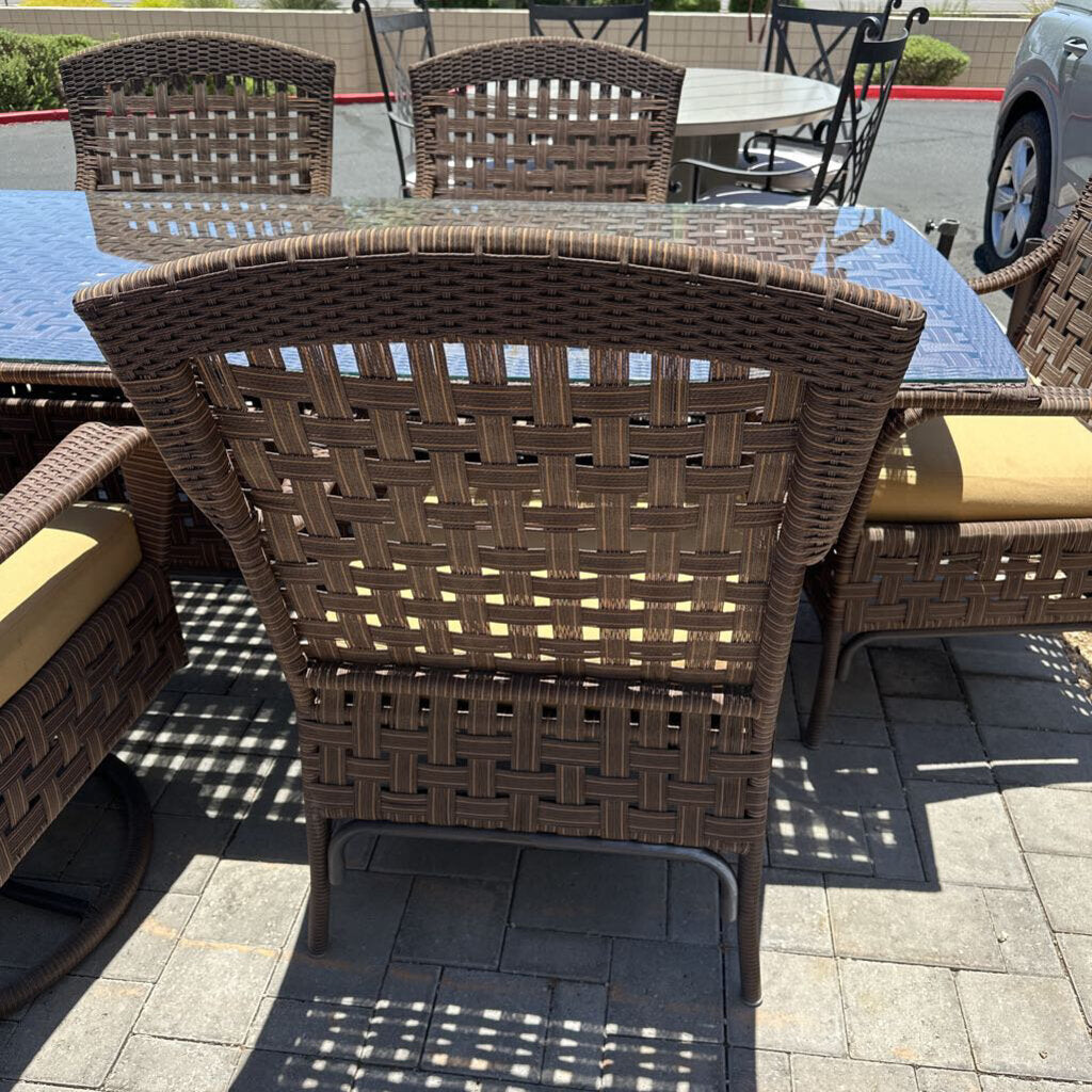 Lloyd Flander Wicker 7 Piece Rectangular Dining Set - 84X42X29