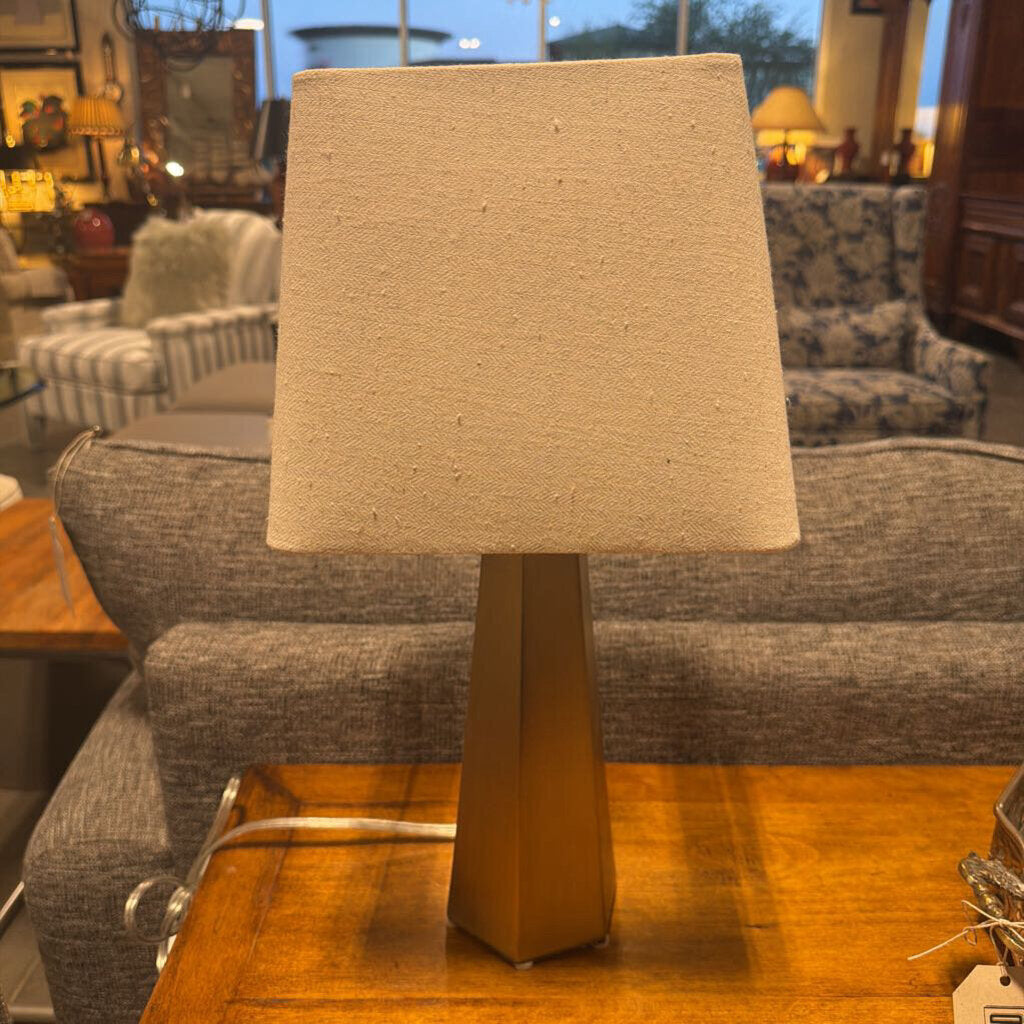 Gold Metal Hexagon Lamp- 7X7X18H