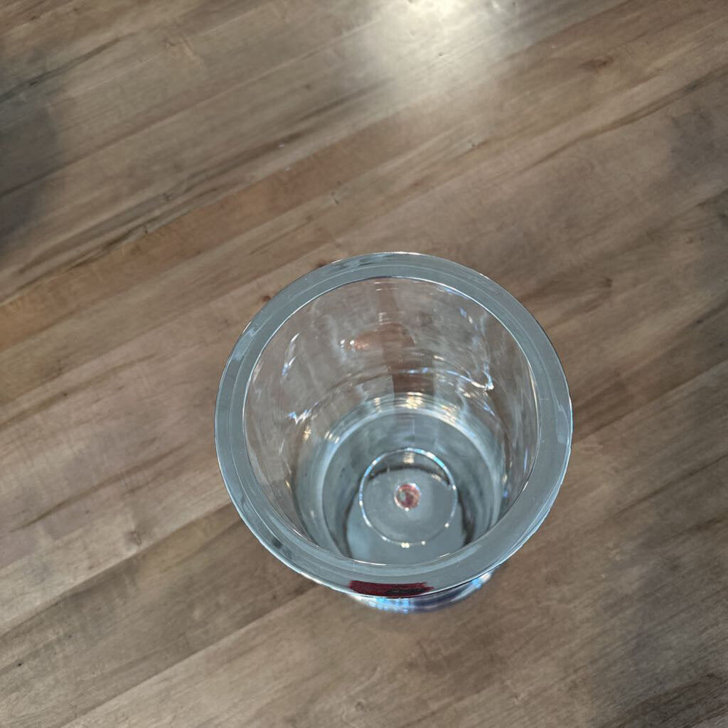 Restoration Hardware Glass & Chrome Hurricane Lamps- Pair