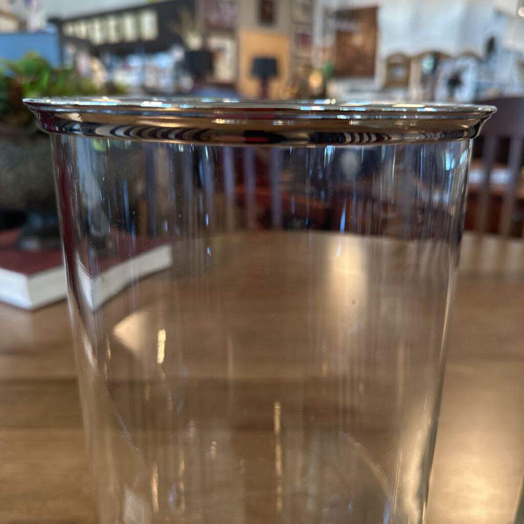 Restoration Hardware Glass & Chrome Hurricane Lamps- Pair