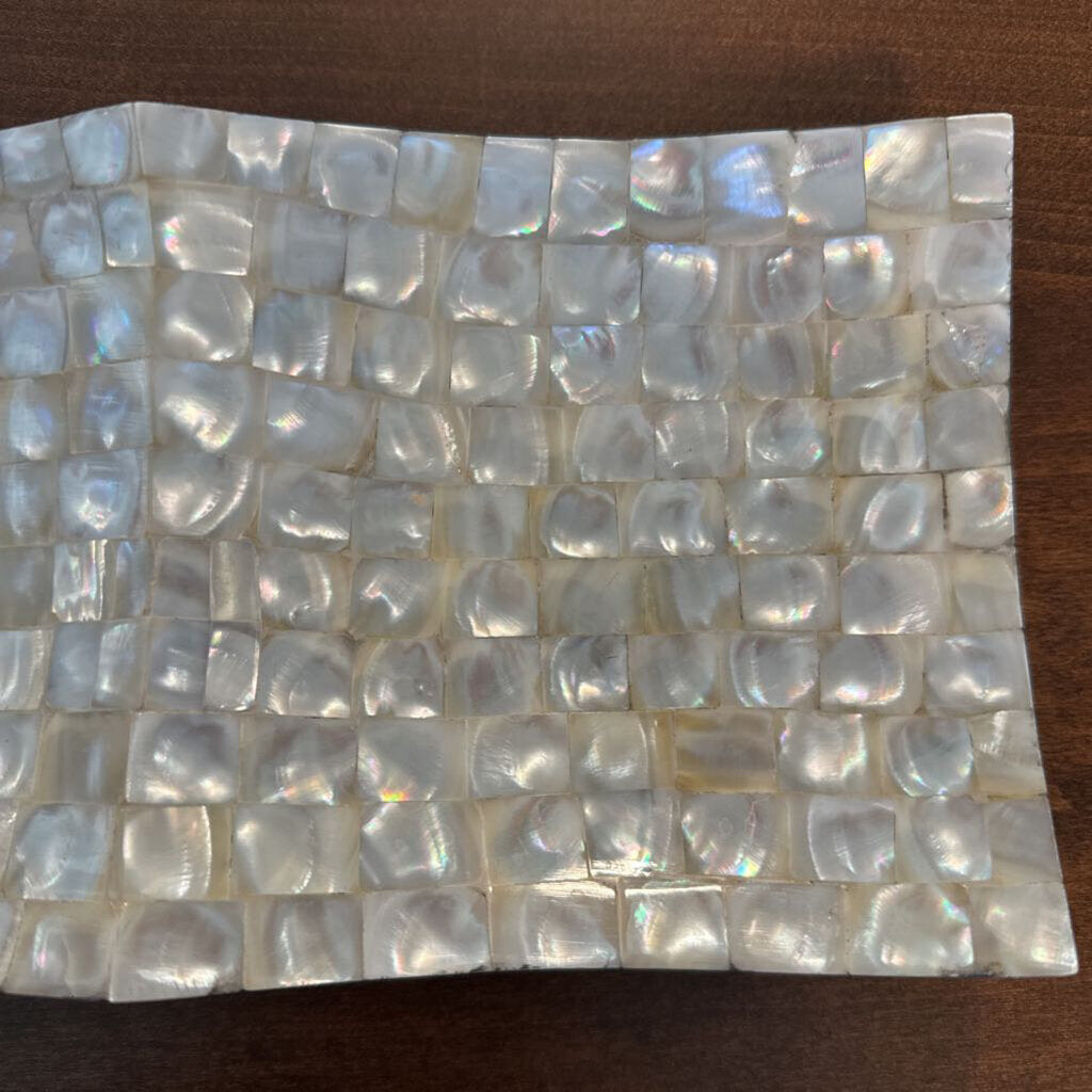 Manorism Mother Of Pearl & Pewter Tray- 5X15.5X1H