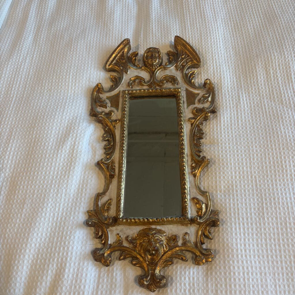 Italian Baroque Putti Gold Gilded Mirror - 13X26H