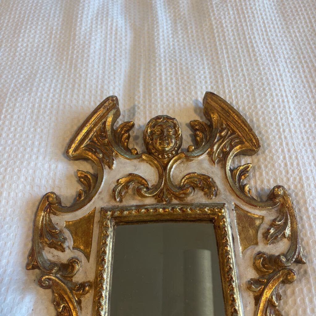 Italian Baroque Putti Gold Gilded Mirror - 13X26H