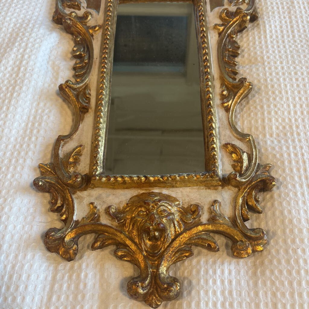 Italian Baroque Putti Gold Gilded Mirror - 13X26H