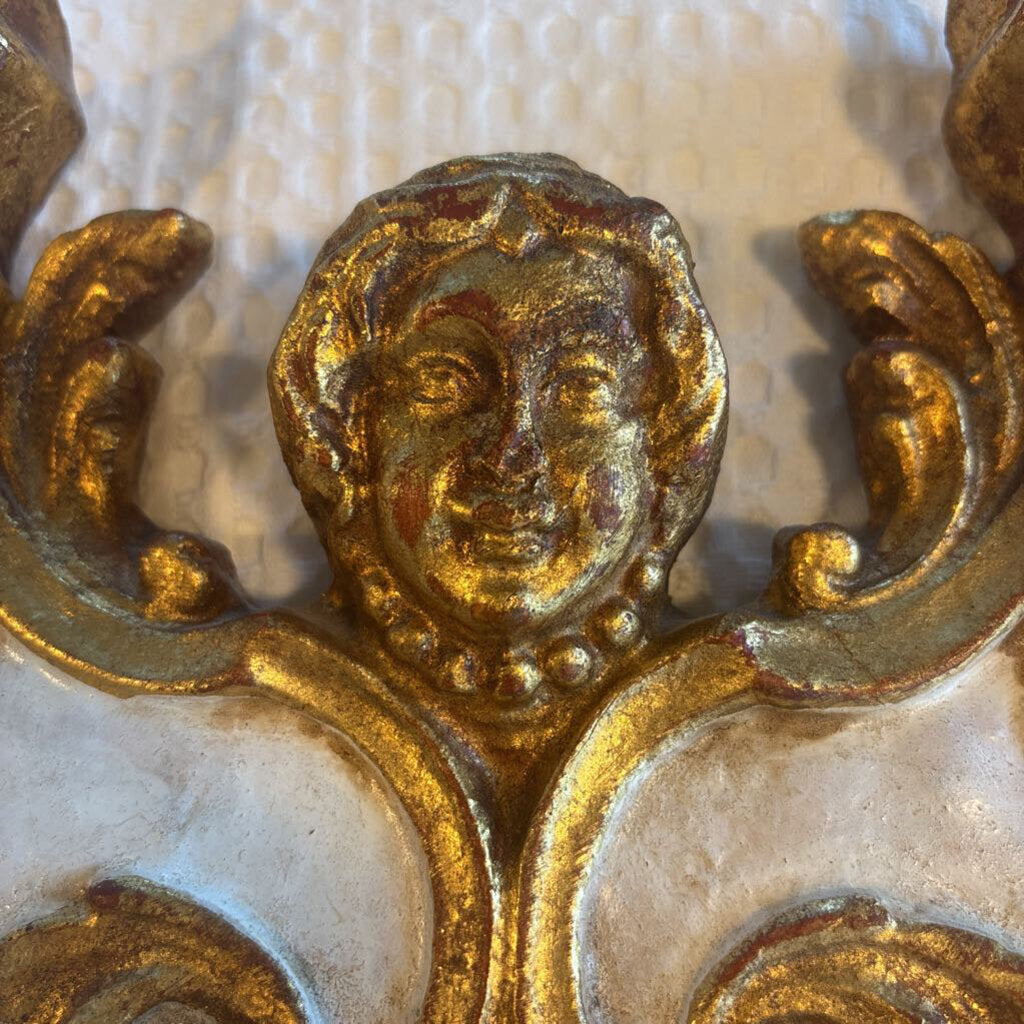 Italian Baroque Putti Gold Gilded Mirror - 13X26H