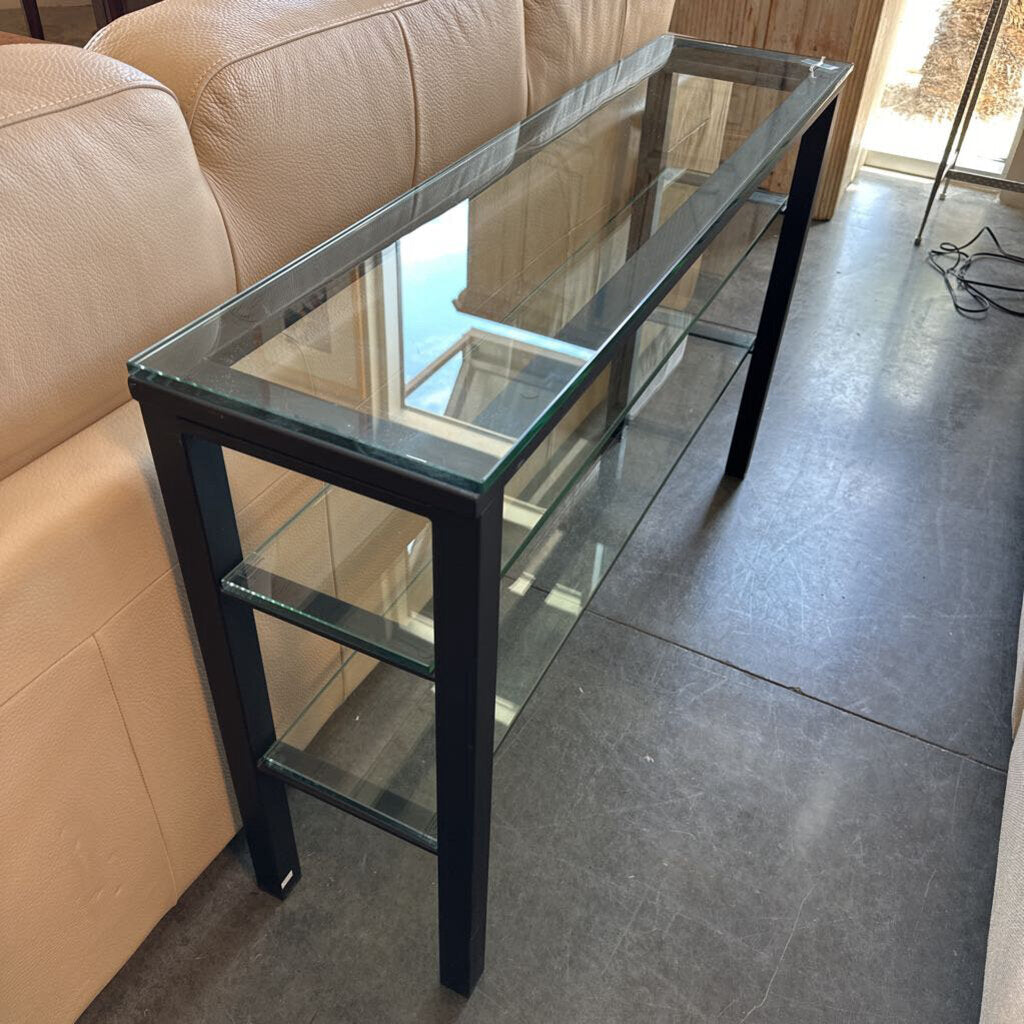 Black Iron & Glass Console- 45X11.5X29H