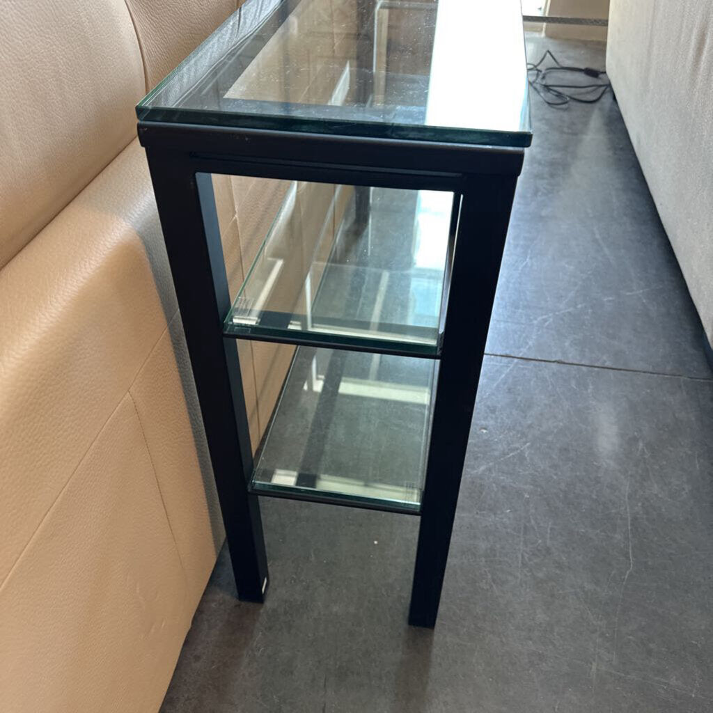 Black Iron & Glass Console- 45X11.5X29H