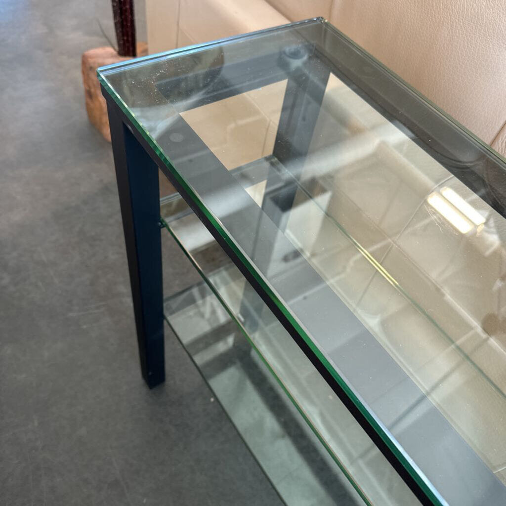 Black Iron & Glass Console- 45X11.5X29H