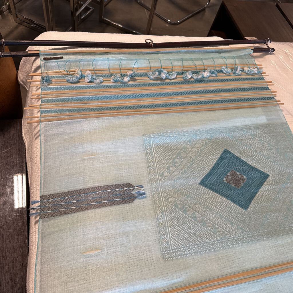 Silk Harves Organza Blue Wall Hanging- 28.5X91H