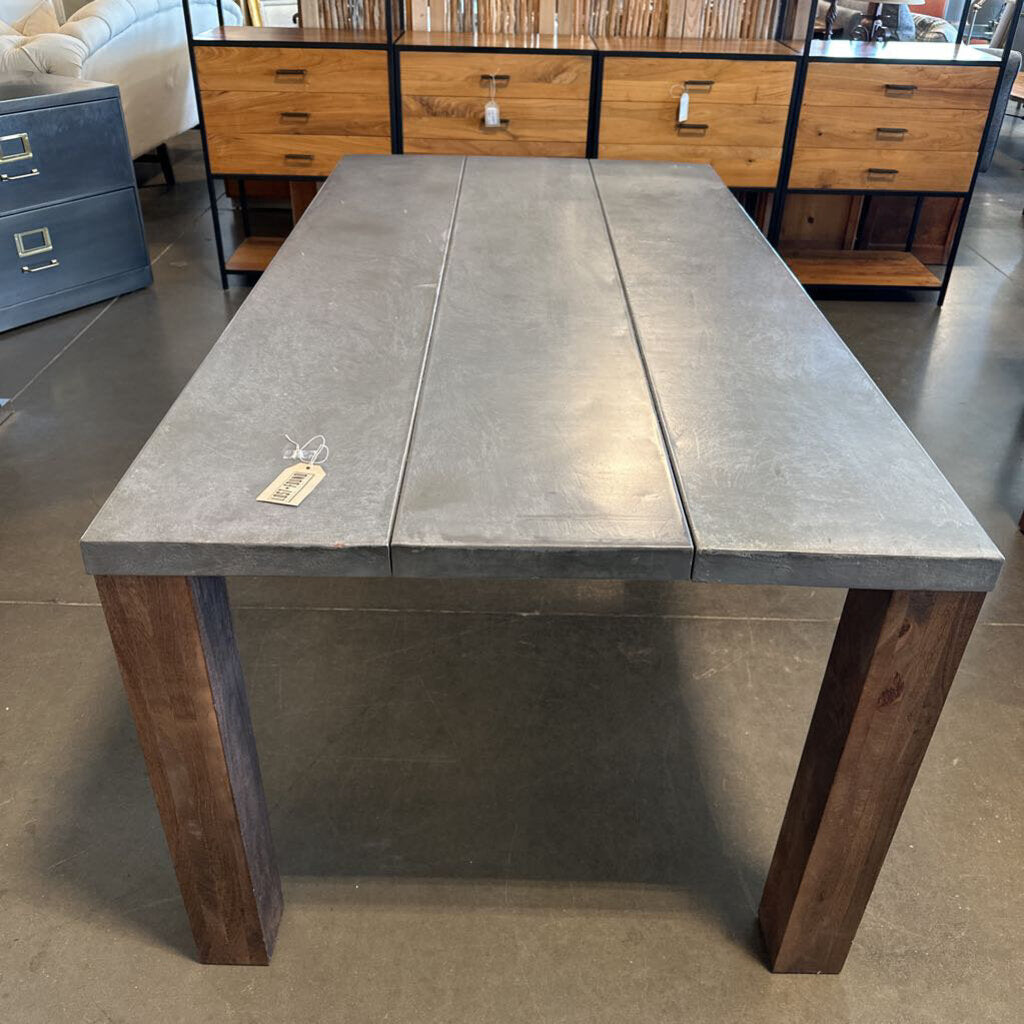 Crate & Barrel Galvin Dining Table W/ Zinc Plated Top- 38X72X29H