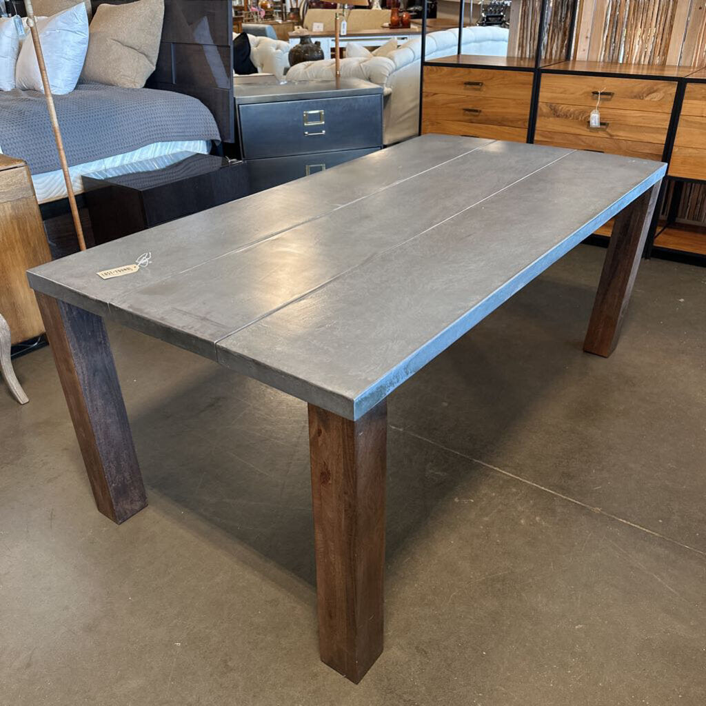 Crate & Barrel Galvin Dining Table W/ Zinc Plated Top- 38X72X29H