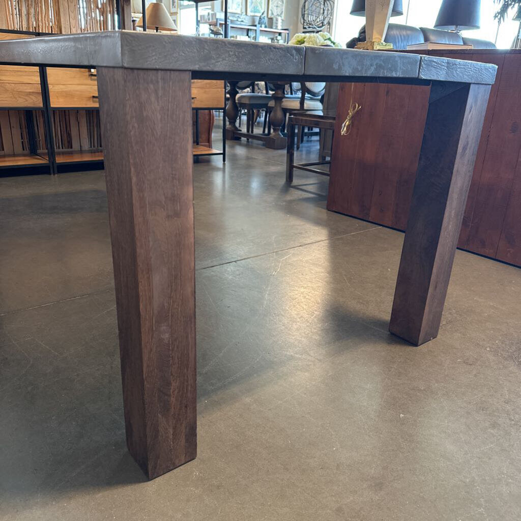 Crate & Barrel Galvin Dining Table W/ Zinc Plated Top- 38X72X29H