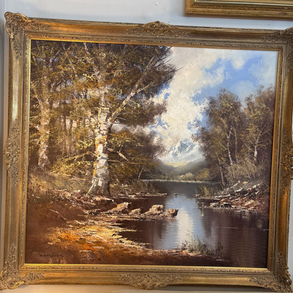 Original Vintage Framed Oil Painting By C. Hachfeld - 45X41H