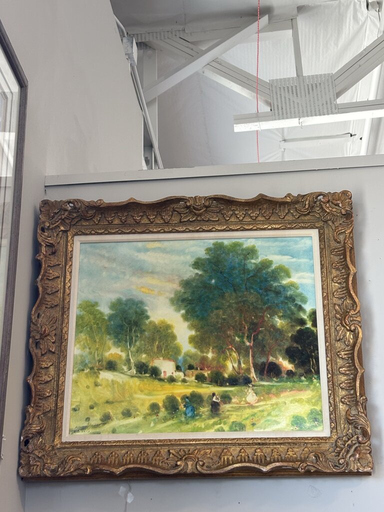 Original Vintage Framed Landscape Art By S.Sideris-31.5X27.5H