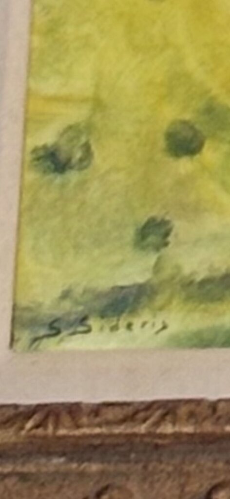 Original Vintage Framed Landscape Art By S.Sideris-31.5X27.5H
