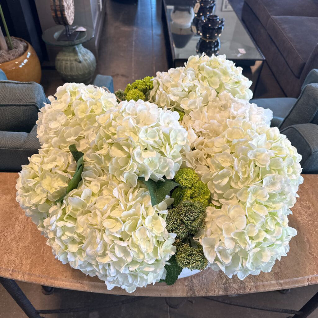 Fig & Birch Anastasia Hydrangea Center Piece In White Pot - 12X17