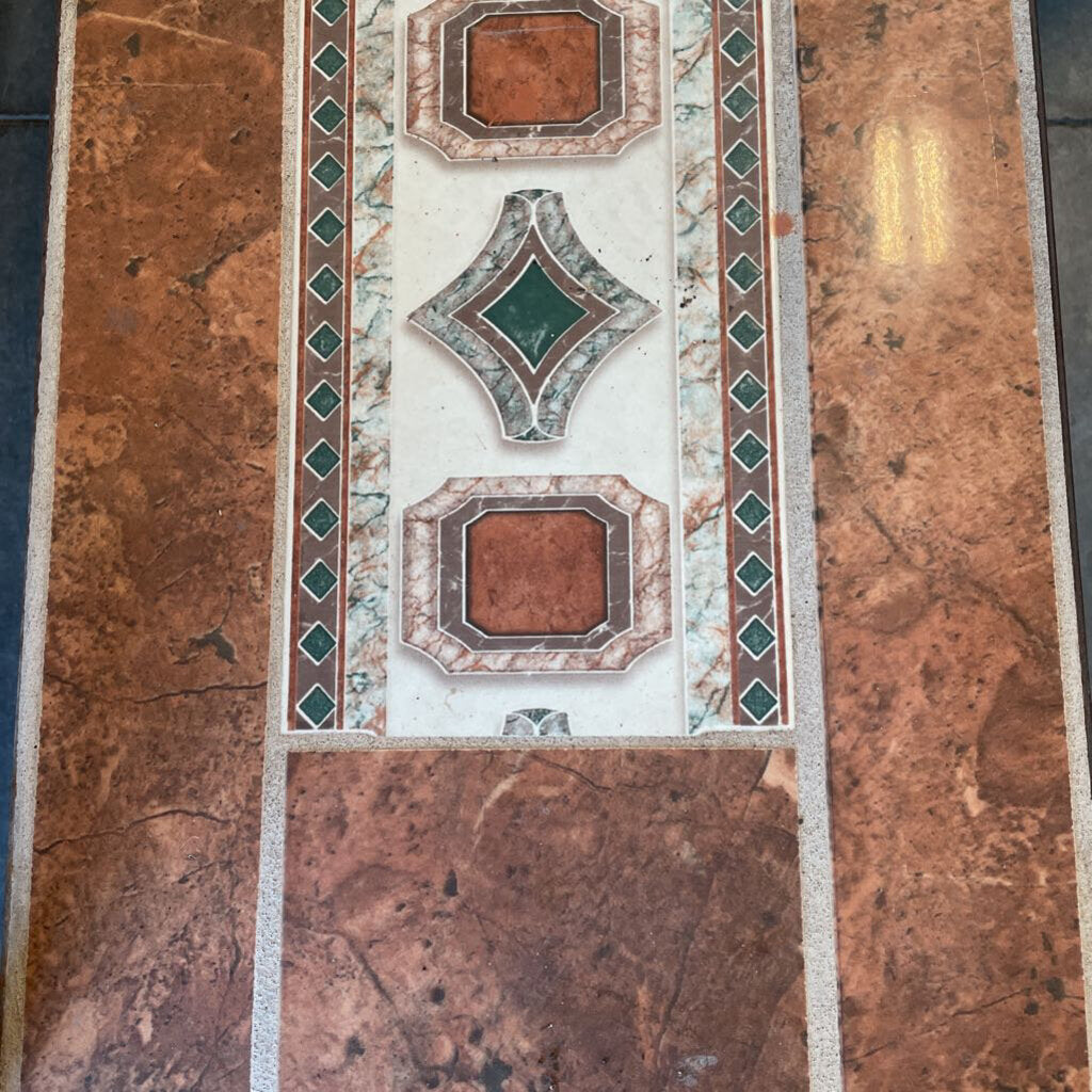 Rusted Iron Bench W/ Tiles - 37X18X35H
