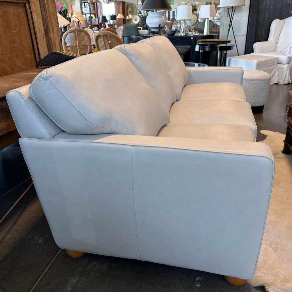 Stationary Solutions Beige Leather Sofa- 76X36X32H