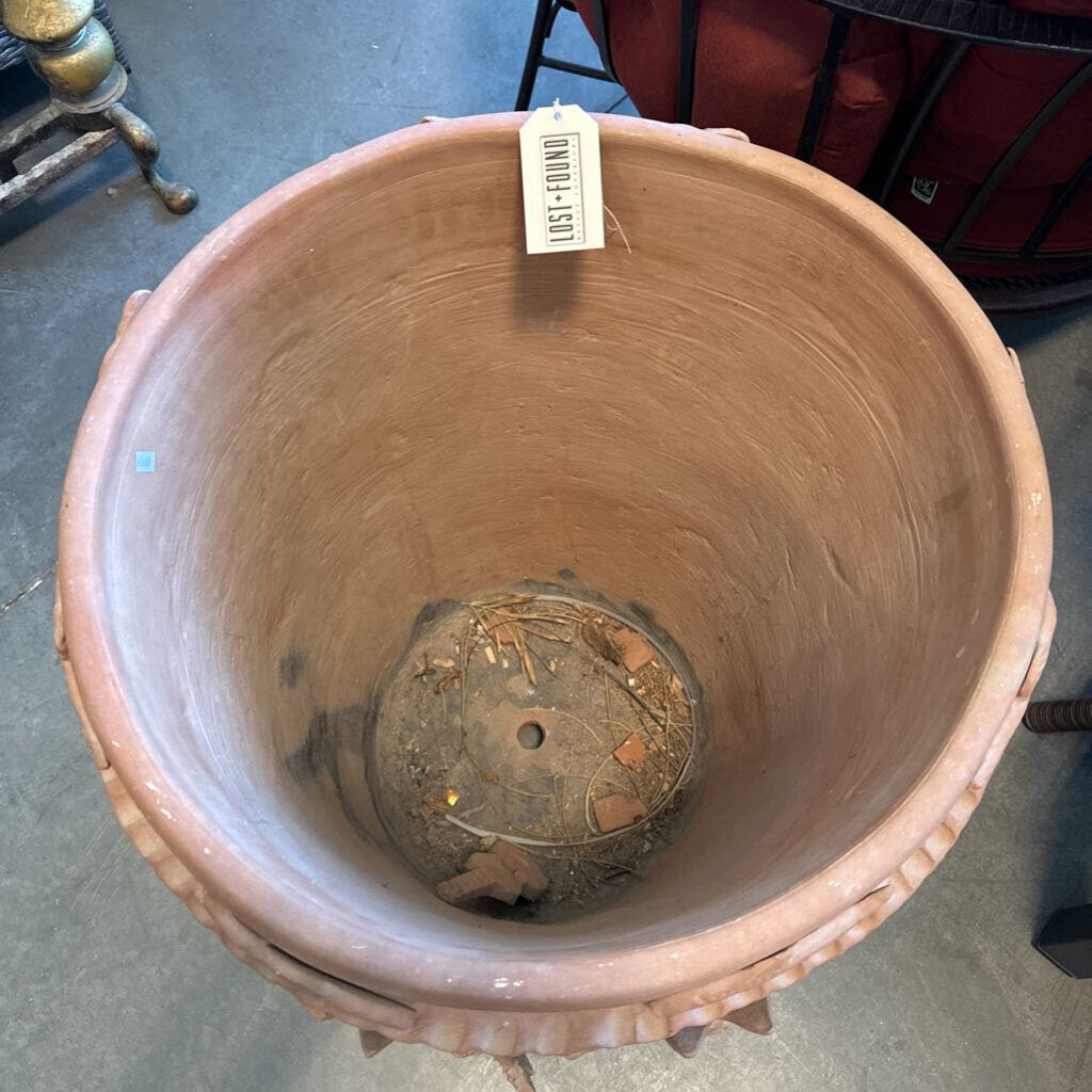 Terracotta Pot W/ Mermaid Relief- 24X27.5H AS IS