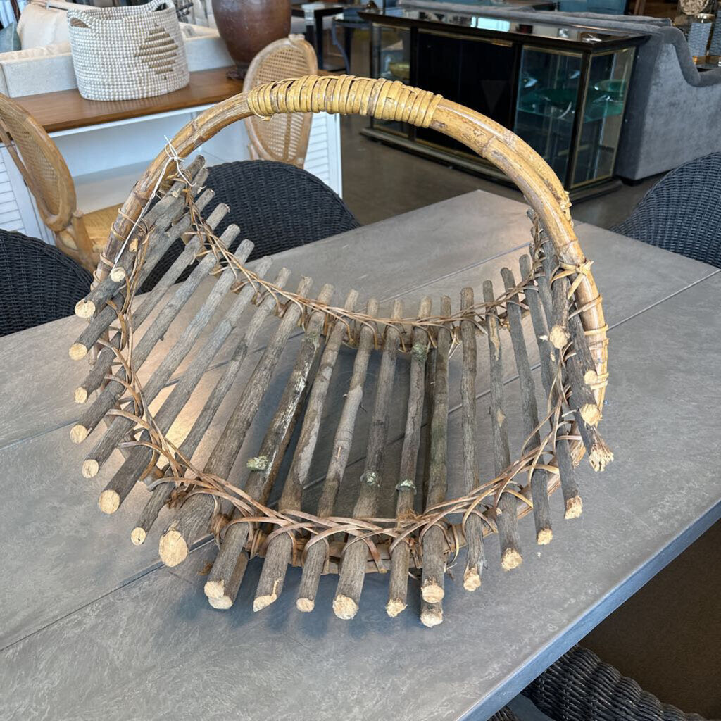 Wood Branches Log Basket- 22X32X22H
