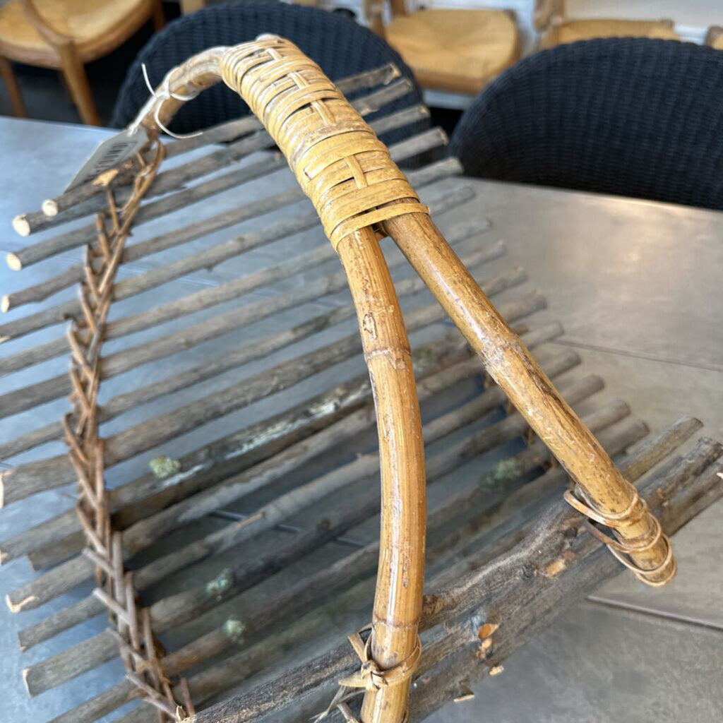 Wood Branches Log Basket- 22X32X22H