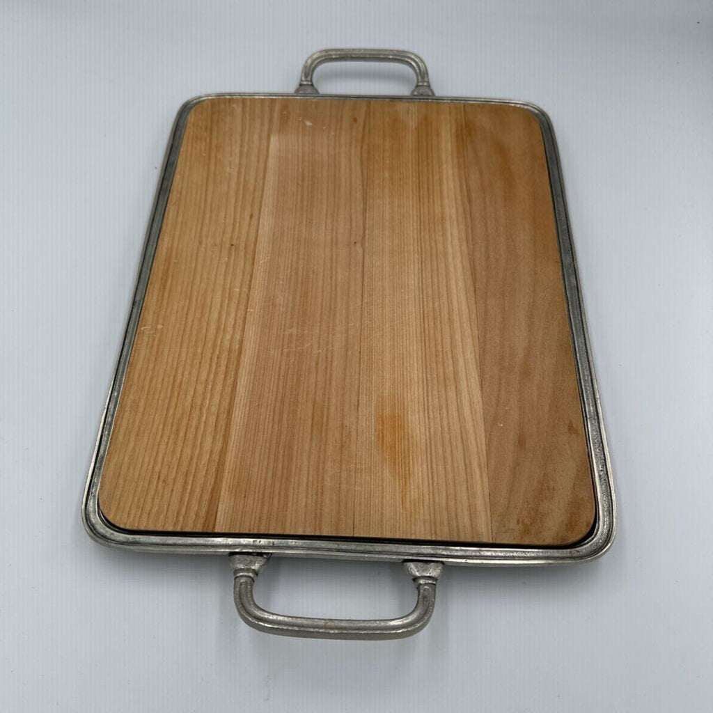Match Pewter Cheese Tray W/ Handles -9.5X1.5X9.5