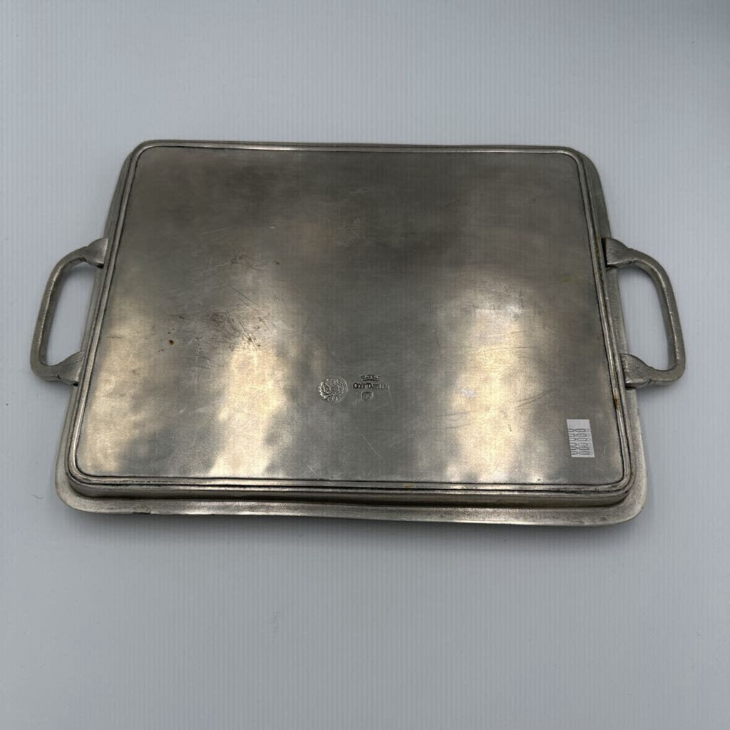 Match Pewter Cheese Tray W/ Handles -9.5X1.5X9.5