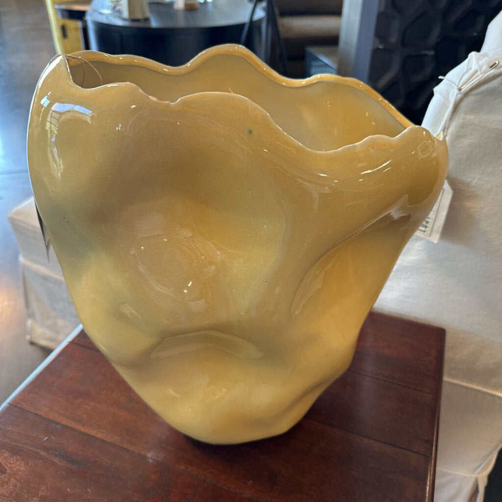 Contemporary Yellow Vase - 14X8X16