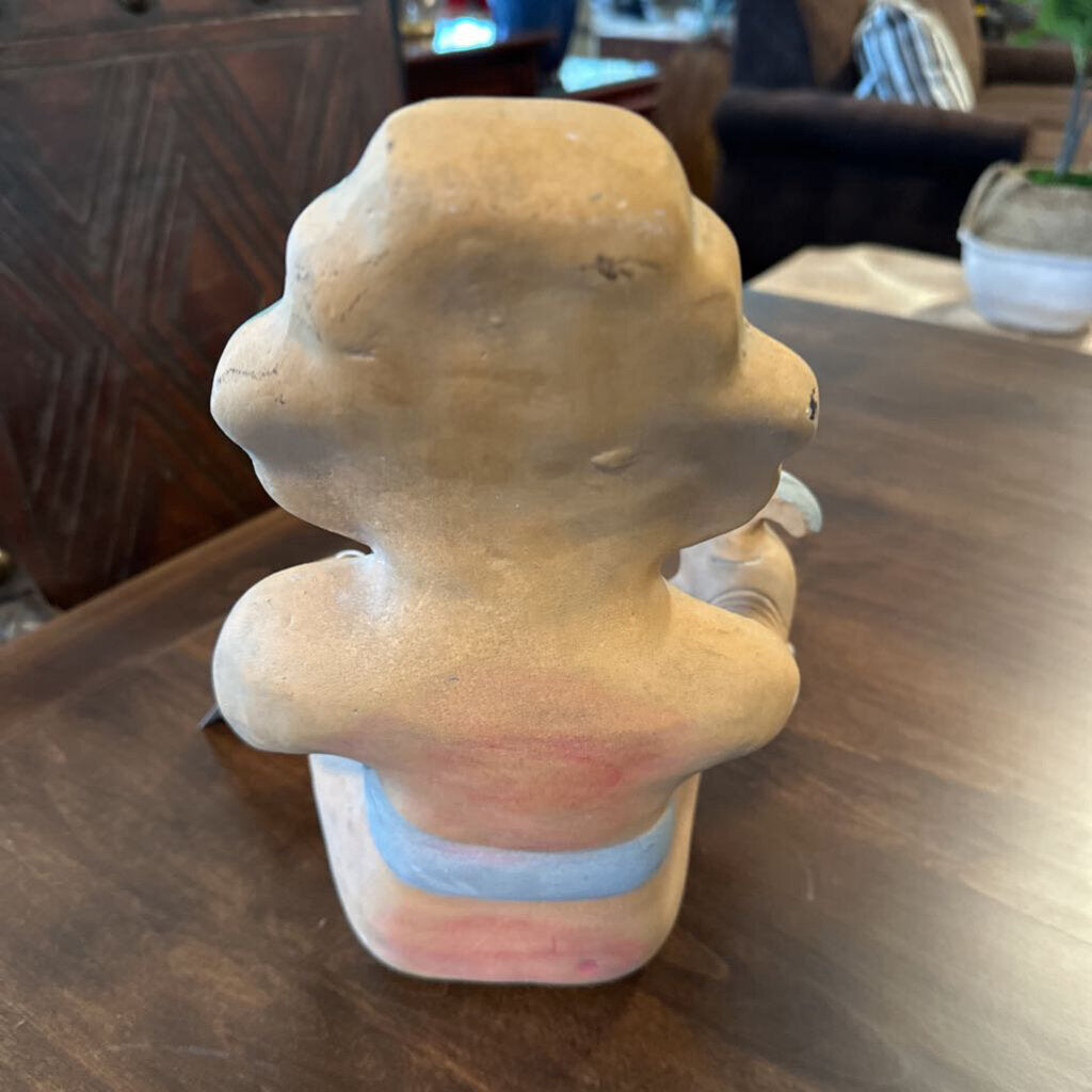 Aztec Mayan Terracotta Clay Statue - 9X9X13H