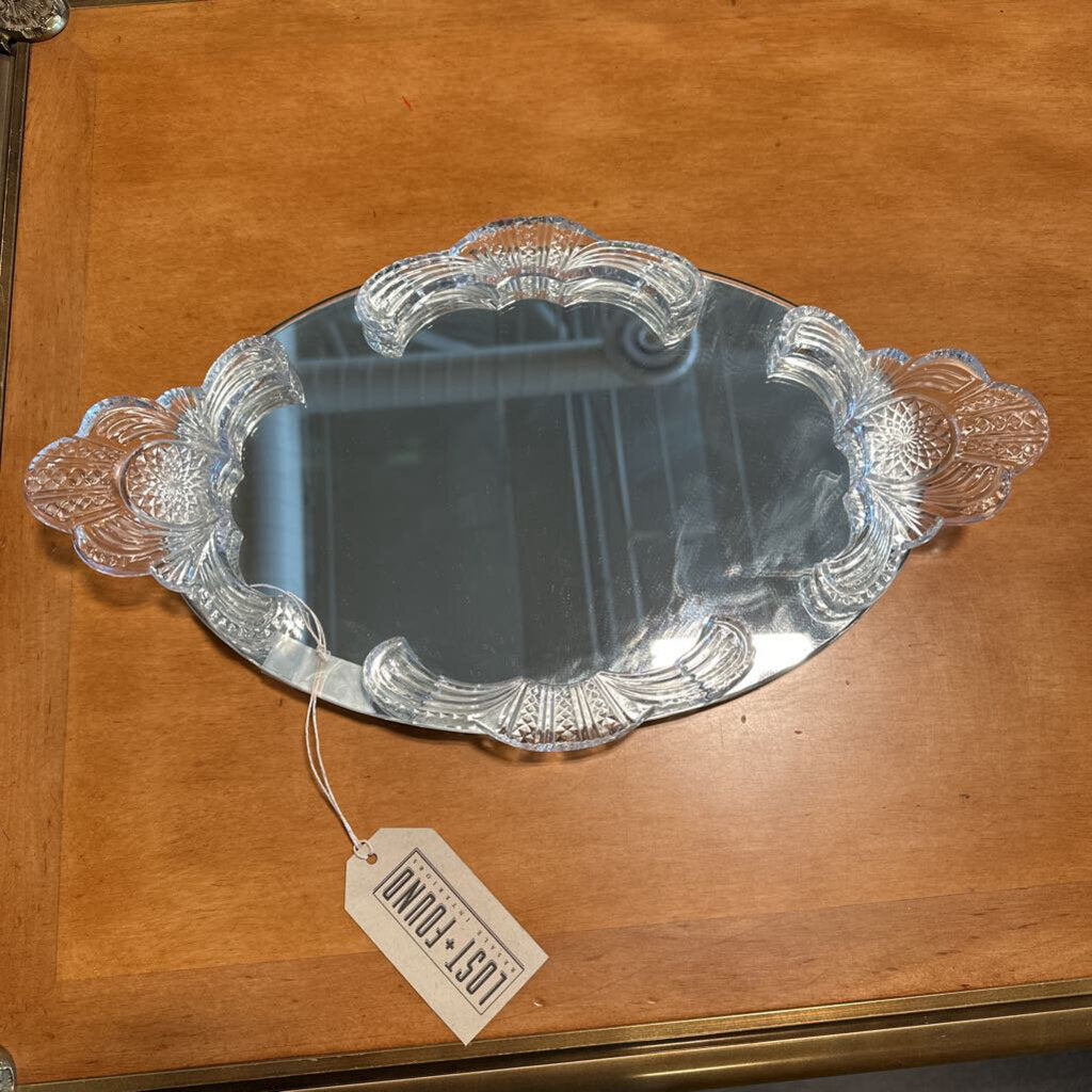 Vintage Shannon Crystal Mirrored Vanity Tray - 10X18X2H